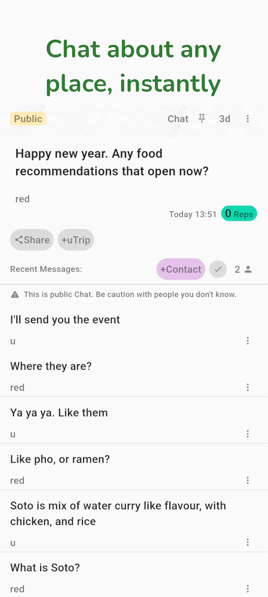 screenshot of message on chat