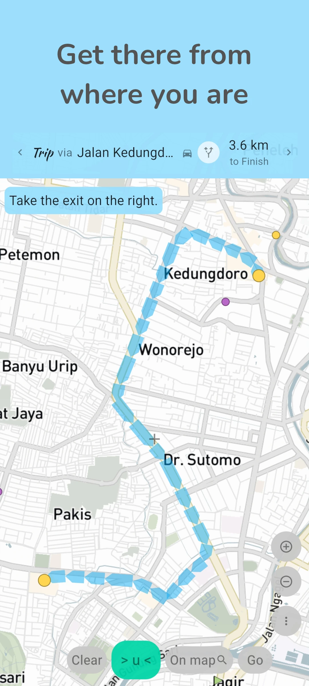 screenshot of simple route